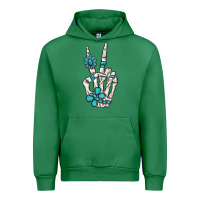 Emerald turquoise gemstone skeleton hand Urban Hoodie - MaliasSmallBusiness