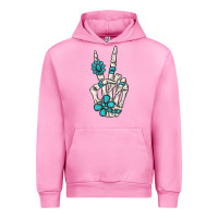 Fuchsia Pink turquoise gemstone skeleton hand Urban Hoodie - MaliasSmallBusiness