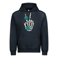 Navy turquoise gemstone skeleton hand Urban Hoodie - MaliasSmallBusiness
