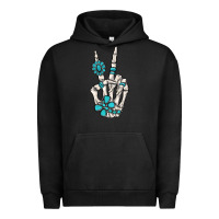 Pigment Black turquoise gemstone skeleton hand Urban Hoodie - MaliasSmallBusiness