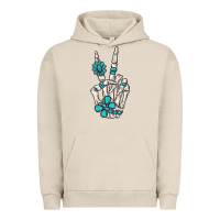 Pigment French Oak turquoise gemstone skeleton hand Urban Hoodie - MaliasSmallBusiness