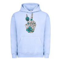 Pigment Grape Ice turquoise gemstone skeleton hand Urban Hoodie - MaliasSmallBusiness