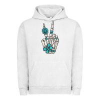 Pigment Lunar Rock turquoise gemstone skeleton hand Urban Hoodie - MaliasSmallBusiness