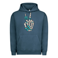 Pigment Midnight Navy turquoise gemstone skeleton hand Urban Hoodie - MaliasSmallBusiness