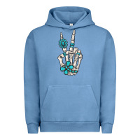 Pigment Pebble Blue turquoise gemstone skeleton hand Urban Hoodie - MaliasSmallBusiness