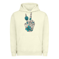 Pigment Pistachio turquoise gemstone skeleton hand Urban Hoodie - MaliasSmallBusiness
