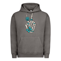 Pigment Tornado turquoise gemstone skeleton hand Urban Hoodie - MaliasSmallBusiness