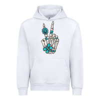 White turquoise gemstone skeleton hand Urban Hoodie - MaliasSmallBusiness