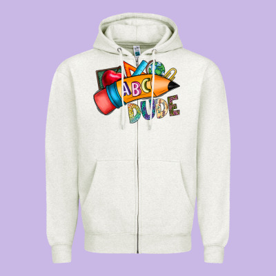 Dude Zipper Hoodie Designed By Cowhidedigitalart