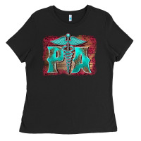 Black physician medical symbol assistant nurse background Ladies Tee - BarkalooDesign