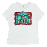 White physician medical symbol assistant nurse background Ladies Tee - BarkalooDesign