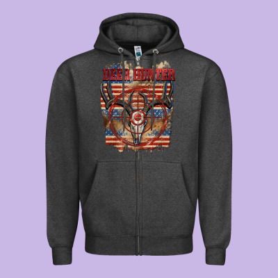 Deer Hunter 4th Of July Zipper Hoodie Designed By Cowgirlartshop