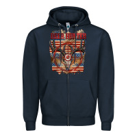 Navy Deer hunter 4th of july Zipper Hoodie - CowGirlArtShop