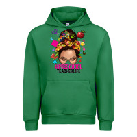 Emerald preschool teacher life  messy bun Urban Hoodie - NancyCooperArtShop