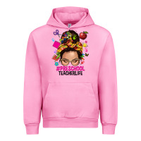 Fuchsia Pink preschool teacher life  messy bun Urban Hoodie - NancyCooperArtShop