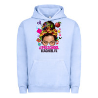 Pigment Grape Ice preschool teacher life  messy bun Urban Hoodie - NancyCooperArtShop
