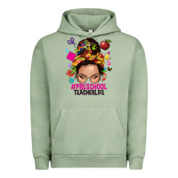 Pigment Oil Green preschool teacher life  messy bun Urban Hoodie - NancyCooperArtShop