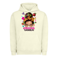 Pigment Pistachio preschool teacher life  messy bun Urban Hoodie - NancyCooperArtShop