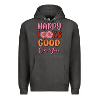 Charcoal Heather happy looks good on you Premium Hoodie - MaliasSmallBusiness