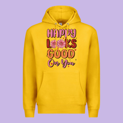 Happy Looks Good On You Premium Hoodie Designed By Maliassmallbusiness