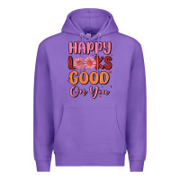 Purple happy looks good on you Premium Hoodie - MaliasSmallBusiness