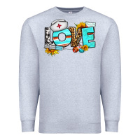 Heather Grey love nurse western Premium Sweatshirt - BundleAndBundleShop