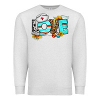 Oatmeal Heather love nurse western Premium Sweatshirt - BundleAndBundleShop
