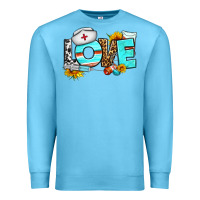 Ocean Blue love nurse western Premium Sweatshirt - BundleAndBundleShop