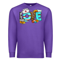 Purple love nurse western Premium Sweatshirt - BundleAndBundleShop