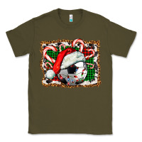 Army Green Soccer Ball Christmas With Hat And Candy Cane Classic Tee - FaDigitalArtStudio