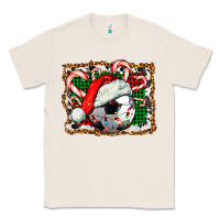 Natural Soccer Ball Christmas With Hat And Candy Cane Classic Tee - FaDigitalArtStudio