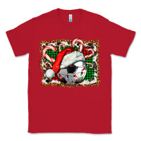 Red Soccer Ball Christmas With Hat And Candy Cane Classic Tee - FaDigitalArtStudio
