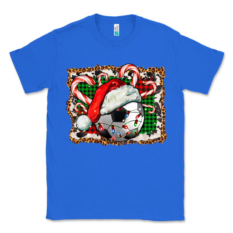 Soccer Ball Christmas With Hat And Candy Cane Classic Tee by FaDigitalArtStudio | Teevron