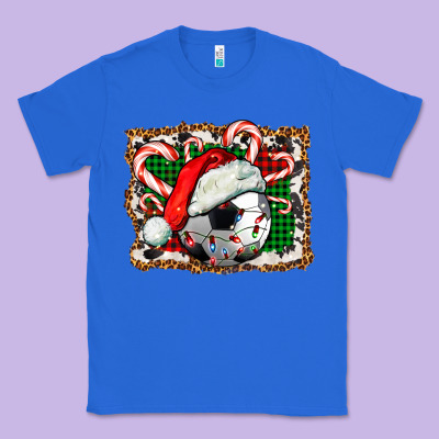 Soccer Ball Christmas With Hat And Candy Cane Classic Tee Designed By Fadigitalartstudio