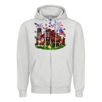 Dove Grey Barn farm animals 4th of July Zipper Hoodie - Neo Western
