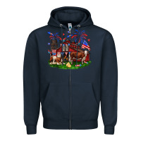 Navy Barn farm animals 4th of July Zipper Hoodie - Neo Western