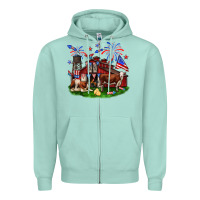 Seafoam Barn farm animals 4th of July Zipper Hoodie - Neo Western