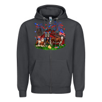 Smoke Barn farm animals 4th of July Zipper Hoodie - Neo Western