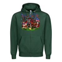 Sports Green Barn farm animals 4th of July Zipper Hoodie - Neo Western