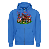 True Royal Barn farm animals 4th of July Zipper Hoodie - Neo Western