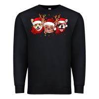 Black christmas dogs corgi chihuahua frenchie Premium Sweatshirt - Jasminsmagicworld