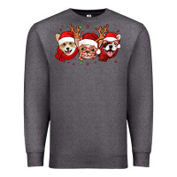 Charcoal Heather christmas dogs corgi chihuahua frenchie Premium Sweatshirt - Jasminsmagicworld