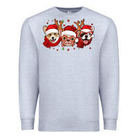 Heather Grey christmas dogs corgi chihuahua frenchie Premium Sweatshirt - Jasminsmagicworld