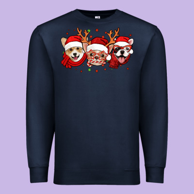 Christmas Dogs Corgi Chihuahua Frenchie Premium Sweatshirt Designed By Jasminsmagicworld