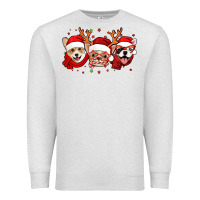 Oatmeal Heather christmas dogs corgi chihuahua frenchie Premium Sweatshirt - Jasminsmagicworld