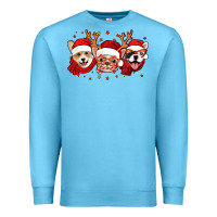 Ocean Blue christmas dogs corgi chihuahua frenchie Premium Sweatshirt - Jasminsmagicworld
