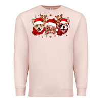 Pale Pink christmas dogs corgi chihuahua frenchie Premium Sweatshirt - Jasminsmagicworld