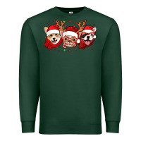 Sports Green christmas dogs corgi chihuahua frenchie Premium Sweatshirt - Jasminsmagicworld