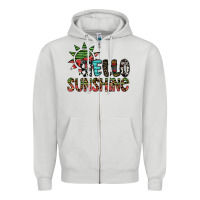 Dove Grey hello sunshine Zipper Hoodie - SublimationCraftShop