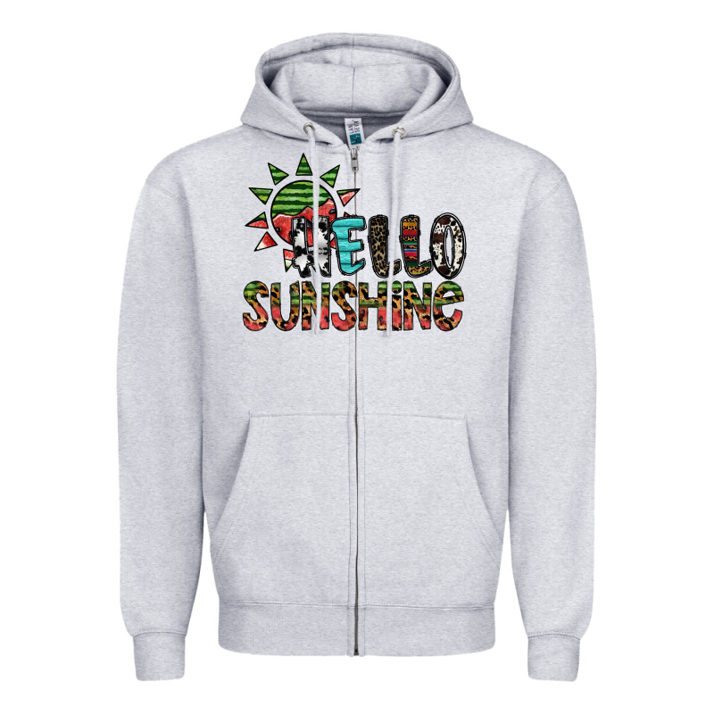 Hello Sunshine Zipper Hoodie by SublimationCraftShop | Teevron